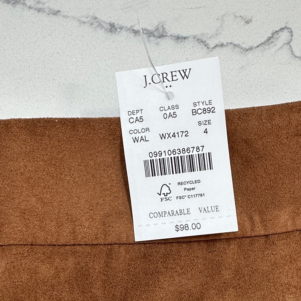 J.Crew Faux-suede Mini Skirt in Walnut 4 - Picture 2 of 5